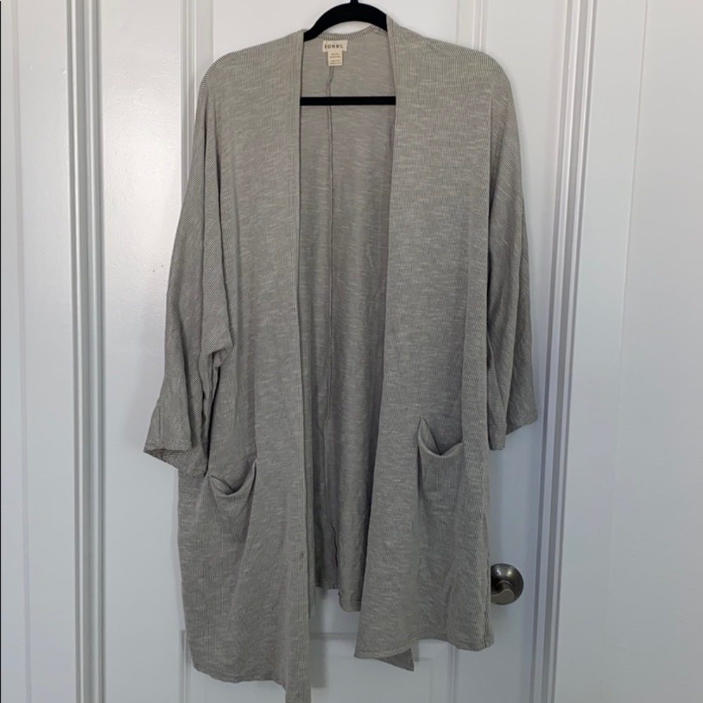 Donni dolman sleeve open cardigan striped